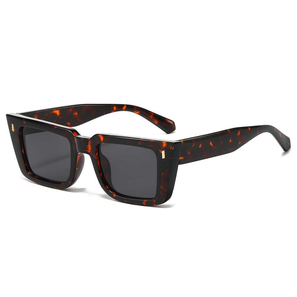 (6 PACK) Wholesale Sunglasses New Arrival Cat Eye Men Women Vintage Square 2024 - BulkSunglassesWholesale.com - Leopard Print Frame Black Lens