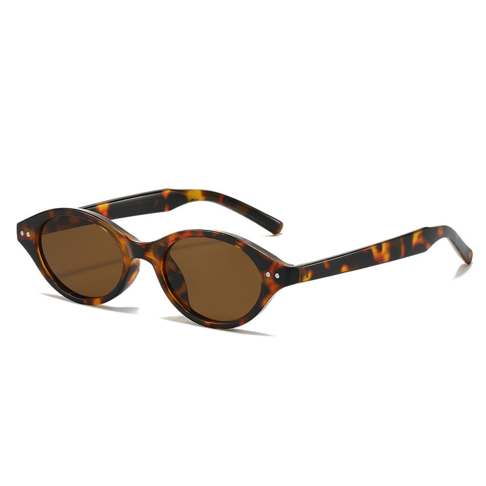 (6 PACK) Wholesale Sunglasses New Arrival Small Women Antiblue Light 2025 - BulkSunglassesWholesale.com - Leopard Print Frame Tea Lens