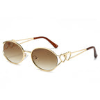 (6 PACK) Wholesale Sunglasses New Arrival One Piece Unique Vintage Women Trendy Fashion 2025 - BulkSunglassesWholesale.com - Gold Frame Gradient Tea Lens