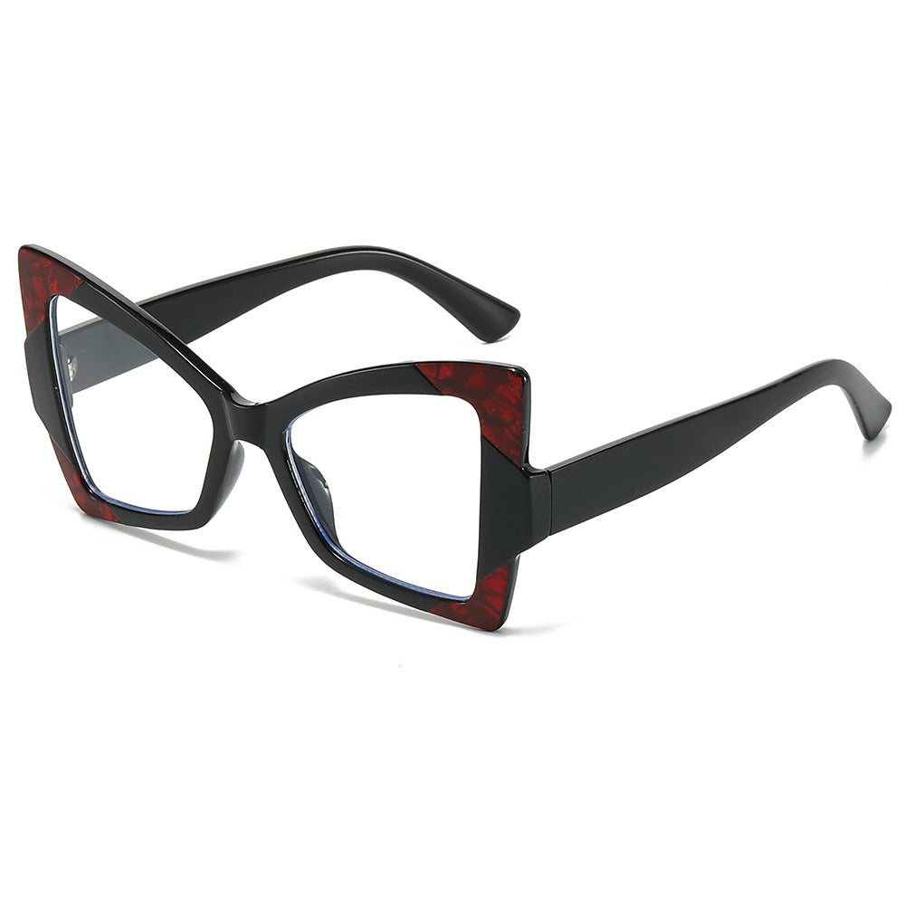 (6 PACK) Wholesale Sunglasses New Arrival Cat Eye Women Butterfly 2024 - BulkSunglassesWholesale.com - Black Frame Clear Lens