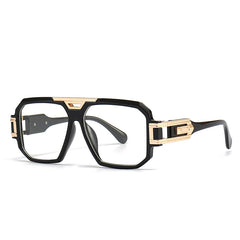 (6 PACK) Wholesale Sunglasses New Arrival Vintage Oversized Men Street 2024 - BulkSunglassesWholesale.com - Black Frame Clear Lens