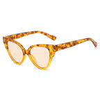 (6 PACK) Wholesale Sunglasses Women Fashion Cat Eye Cat Eye Trendy Unique 2025 - BulkSunglassesWholesale.com - Yellow Leopard Print Tea Lens