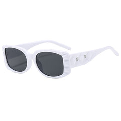 (6 PACK) Wholesale Sunglasses New Arrival Square Fashion Square Fashion Unisex 2024 - BulkSunglassesWholesale.com - White Frame Black Lens