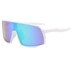 (12 PACK) Wholesale Sports Sunglasses New Arrival TR Polarized Kids Outdoor Cycling Sport 2024 - BulkSunglassesWholesale.com - White Frame Green Mirrored