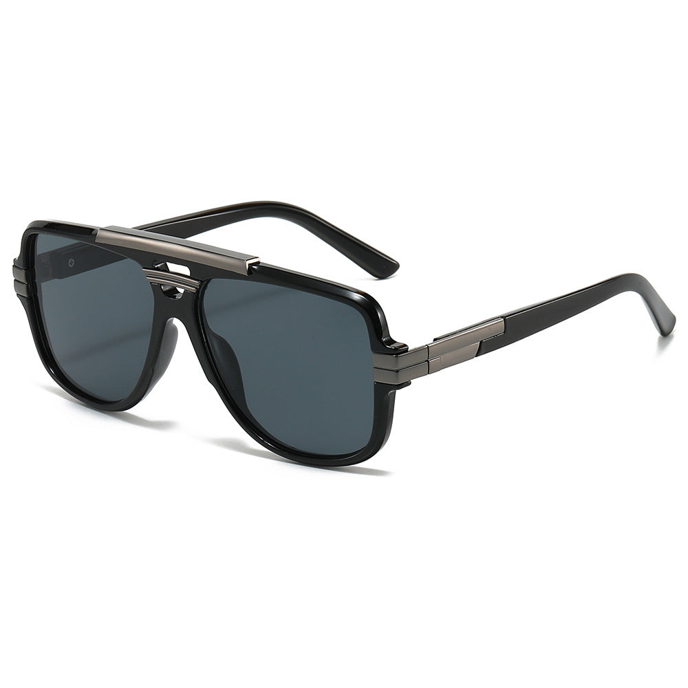 (6 PACK) Wholesale Sunglasses Trendy New Arrival Square Vintage Square Fashion Metal 2024 - BulkSunglassesWholesale.com - Black Frame Black Black Lens