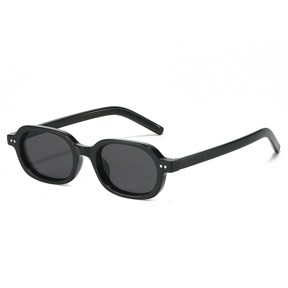 (6 PACK) Wholesale Sunglasses Small New Arrival Unisex Oval Small 2025 - BulkSunglassesWholesale.com - Black Frame Black Lens
