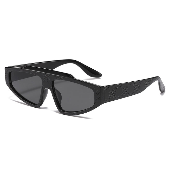(6 PACK) Wholesale Sunglasses Small New Arrival Trendy Street Fashion 2025 - BulkSunglassesWholesale.com - Black Frame Black Lens Hover Image