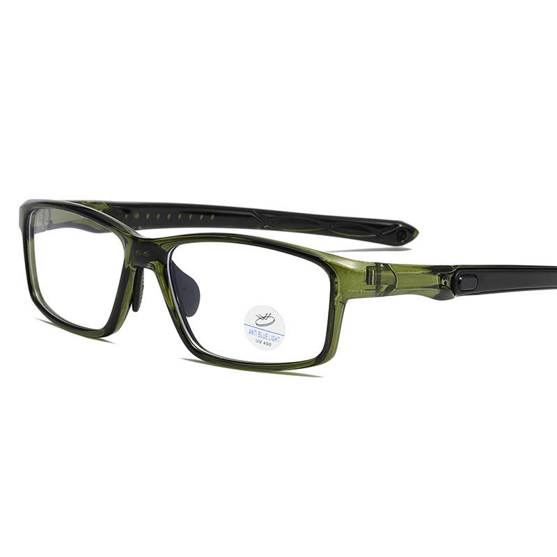 (12 PACK) Wholesale Sports Glasses New Arrival Square TR Antiblue Light Women 2025 - BulkSunglassesWholesale.com - Green Frame