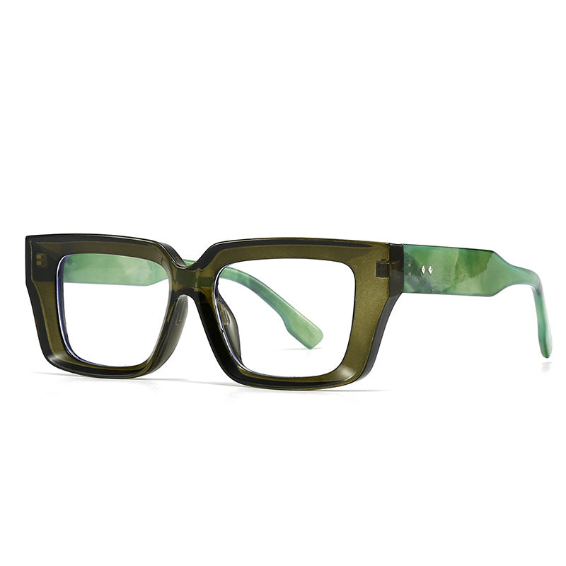 (6 PACK) Wholesale Sunglasses Trendy Street Antiblue Light Women 2024 - BulkSunglassesWholesale.com - Green Frame White