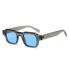 (6 PACK) Wholesale Sunglasses New Arrival Square Unisex Small 2024 - BulkSunglassesWholesale.com - Grey Frame Blue Lens