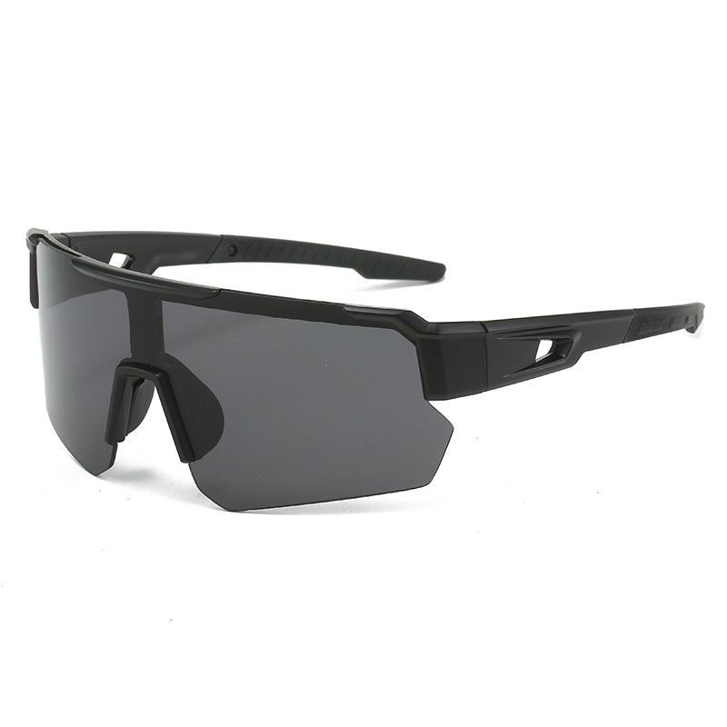 (12 PACK) Wholesale Sports Sunglasses New Arrival Outdoor Windproof Unisex Cycling Sport 2024 - BulkSunglassesWholesale.com - Matt Black Black Lens