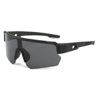 (12 PACK) Wholesale Sports Sunglasses New Arrival Outdoor Windproof Unisex Cycling Sport 2024 - BulkSunglassesWholesale.com - Matt Black Black Lens