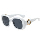 (6 PACK) Wholesale Sunglasses New Arrival Square Fashion Vintage Oversized Unique 2024 - BulkSunglassesWholesale.com - White Frame Black Lens