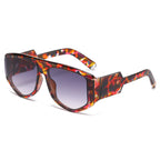 (6 PACK) Wholesale Sunglasses New Arrival Square Fashion Women Trendy Unique 2025 - BulkSunglassesWholesale.com - Red Leopard Print Frame Gradient Black Lens