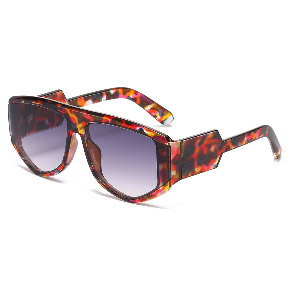(6 PACK) Wholesale Sunglasses New Arrival Square Fashion Women Trendy Unique 2025 - BulkSunglassesWholesale.com - Red Leopard Print Frame Gradient Black Lens