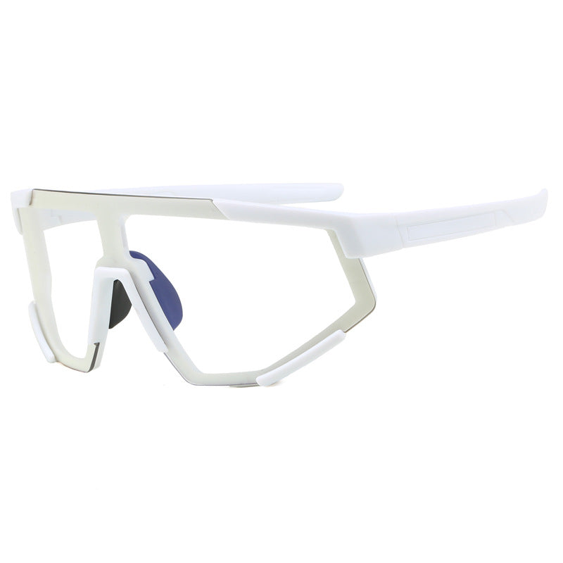 (12 PACK) Wholesale Sports Sunglasses Unisex Cycling 2024 - BulkSunglassesWholesale.com - White Frame Photochromic Grey