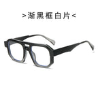 (6 PACK) Wholesale Sunglasses Double Bridge Trendy Unique Punk Fashion 2024 - BulkSunglassesWholesale.com - Gradient Black Frame Clear Lens