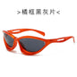 (6 PACK) Wholesale Sunglasses New Arrival Trendy Fashion Sport New Arrival Cycling Hollow 2024 - BulkSunglassesWholesale.com - Orange Frame Black Black Lens
