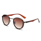 (6 PACK) Wholesale Sunglasses Metal Vintage Trendy Street 2024 - BulkSunglassesWholesale.com - Gunmetal Frame Tea Lens
