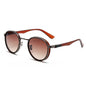 (6 PACK) Wholesale Sunglasses Metal Vintage Trendy Street 2024 - BulkSunglassesWholesale.com - Gunmetal Frame Tea Lens