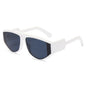 (6 PACK) Wholesale Sunglasses New Arrival Square Fashion Women Trendy Unique 2025 - BulkSunglassesWholesale.com - White Frame Black Lens