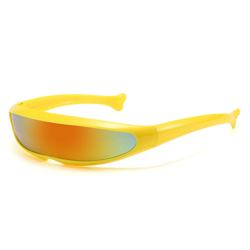 (12 PACK) Wholesale Sports Sunglasses New Arrival Outdoor Sport Cycling 2024 - BulkSunglassesWholesale.com - Yellow Frame Red Mirrored