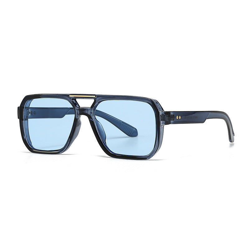 (6 PACK) Wholesale Sunglasses Trendy Street Vintage Antiblue Light 2024 - BulkSunglassesWholesale.com - Blue Frame Blue Lens