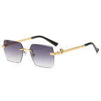 (6 PACK) Wholesale Sunglasses Fashion Square New Arrival Unique Street Trendy 2024 - BulkSunglassesWholesale.com - Gold Frame Gradient Black
