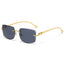 (6 PACK) Wholesale Sunglasses New Arrival Rimless Metal Cut Edge Unique Trendy Hip Hop Street 2025 - BulkSunglassesWholesale.com - Gold Frame Black Grey