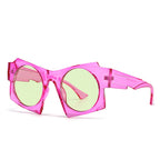 (6 PACK) Wholesale Sunglasses Street 2024 - BulkSunglassesWholesale.com - Purple Frame Yellow Lens