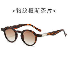 (6 PACK) Wholesale Sunglasses New Arrival Small Vintage Fashion 2024 - BulkSunglassesWholesale.com - Leopard Print Frame Gradient Tea Lens