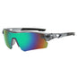 (12 PACK) Wholesale Sports Sunglasses Cycling Unisex New Arrival Outdoor Sport 2024 - BulkSunglassesWholesale.com - Grey Frame Green Mirrored