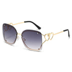 (6 PACK) Wholesale Sunglasses New Arrival Square Unique Oversized Women 2025 - BulkSunglassesWholesale.com - Gold Frame Gradient Black Lens