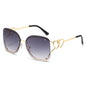 (6 PACK) Wholesale Sunglasses New Arrival Square Unique Oversized Women 2025 - BulkSunglassesWholesale.com - Gold Frame Gradient Black Lens