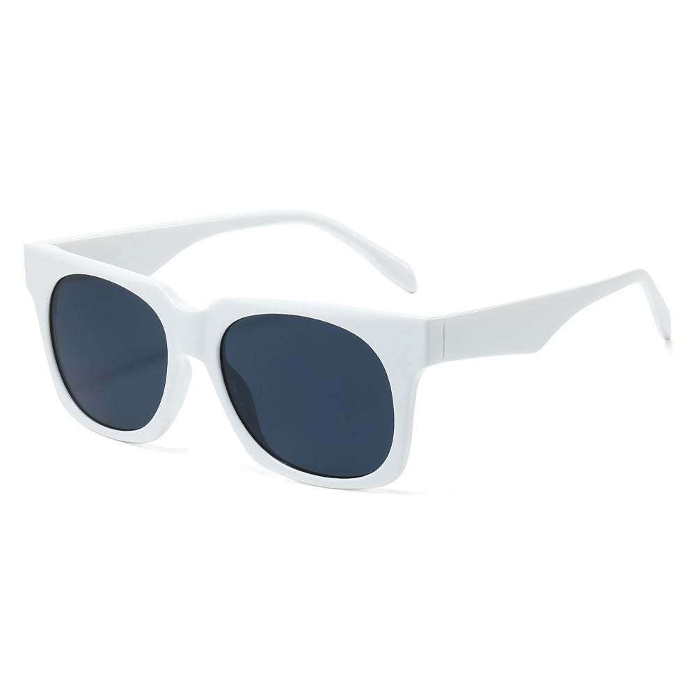 (6 PACK) Wholesale Sunglasses New Arrival Fashion Square Women 2024 - BulkSunglassesWholesale.com - White Frame Black Lens