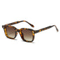 (6 PACK) Wholesale Sunglasses Small Square Women Trendy Vintage 2025 - BulkSunglassesWholesale.com - Leopard Print Frame Gradient Tea Lens
