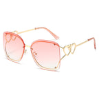(6 PACK) Wholesale Sunglasses New Arrival Square Unique Oversized Women 2025 - BulkSunglassesWholesale.com - Gold Frame Gradient Pink Lens