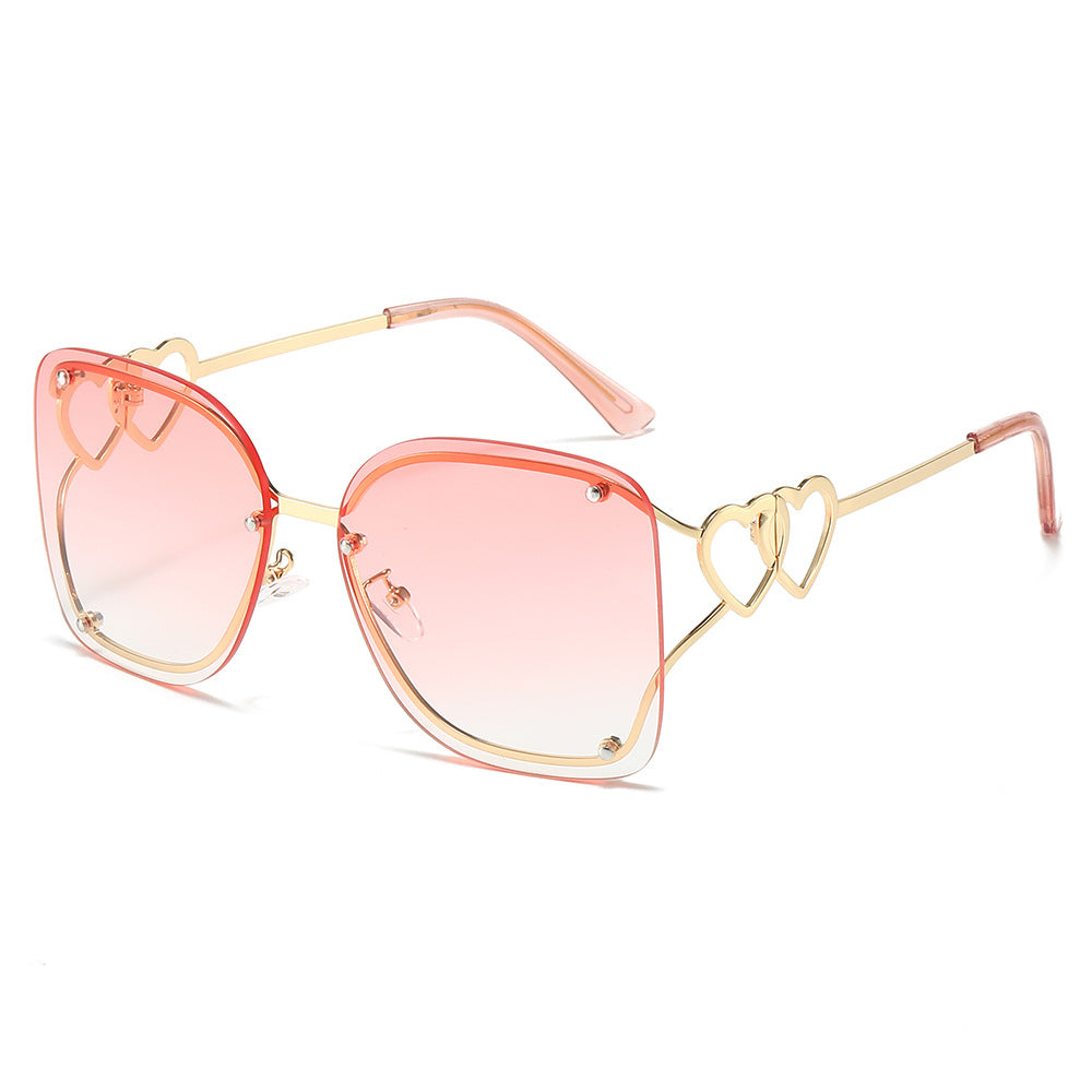(6 PACK) Wholesale Sunglasses New Arrival Square Unique Oversized Women 2025 - BulkSunglassesWholesale.com - Gold Frame Gradient Pink Lens