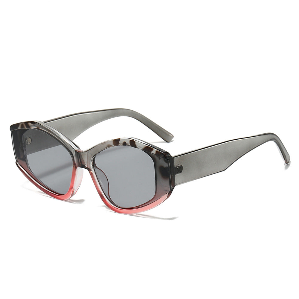 (6 PACK) Wholesale Sunglasses Unique New Arrival Vintage Hip Hop Cat Eye Trendy Fashion Women 2024 - BulkSunglassesWholesale.com - Grey Pink Frame Black Lens