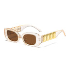 (12 PACK) Wholesale Sunglasses Unique Square Fashion Street Outdoor 2024 - BulkSunglassesWholesale.com - Champagne Tea
