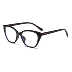 (6 PACK) Wholesale Eyeglasses Frames Classic Vintage Cat Eye TR Women Korean Star Wood Grain Antiblue Light 2025 - BulkSunglassesWholesale.com - Shiny Black