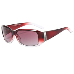 (6 PACK) Wholesale Sunglasses Classic Round Sport Trendy Polarized Rhinestone Women 2024 - BulkSunglassesWholesale.com - Red Frame Purple Black Lens