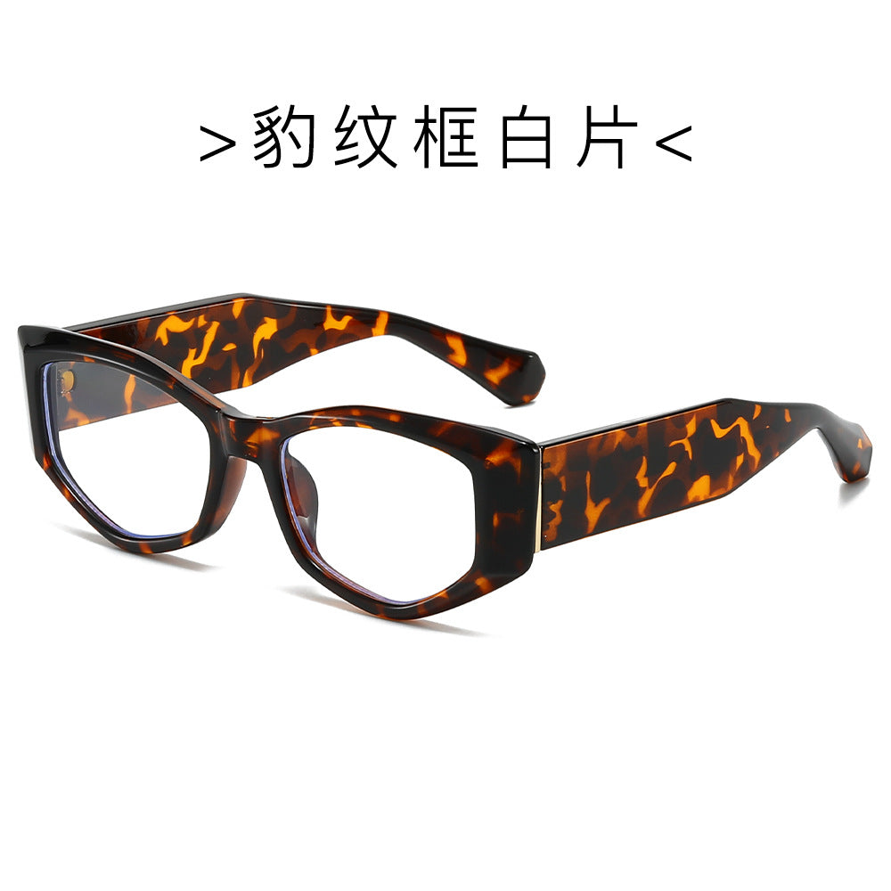 (6 PACK) Wholesale Sunglasses Unique New Arrival Trendy Cat Eye Women 2024 - BulkSunglassesWholesale.com - Leopard Print Frame Clear Lens