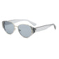(6 PACK) Wholesale Sunglasses Korean Vintage Women Square Round 2025 - BulkSunglassesWholesale.com - Clear Grey Temple Black Lens