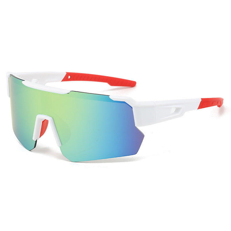(12 PACK) Wholesale Sports Sunglasses New Arrival Outdoor Windproof Unisex Cycling Sport 2024 - BulkSunglassesWholesale.com - White Gold Mirrored