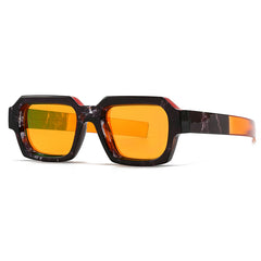 (6 PACK) Wholesale Sunglasses Small Trendy Street Vintage 2024 - BulkSunglassesWholesale.com - Black Orange Lens