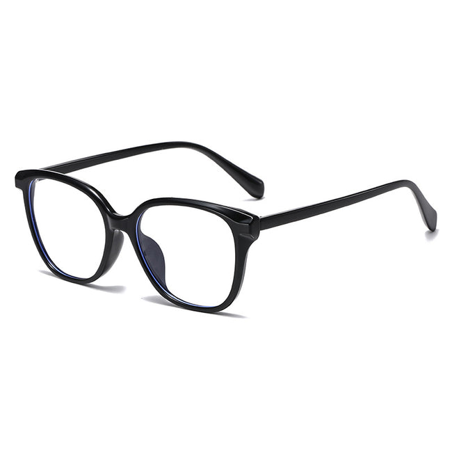 (6 PACK) Wholesale Eyeglasses Frames Vintage Korean Trendy New Arrival Antiblue Light Square 2025 - BulkSunglassesWholesale.com - Shiny Black Frame Hover Image
