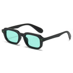 (6 PACK) Wholesale Sunglasses New Arrival Vintage Square Women Square Fashion Rivet 2025 - BulkSunglassesWholesale.com - Black Frame Green Lens