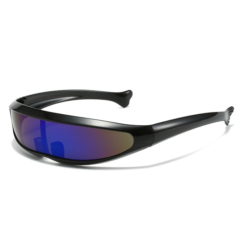 (12 PACK) Wholesale Sports Sunglasses New Arrival Outdoor Sport Cycling 2024 - BulkSunglassesWholesale.com - Black Frame Blue Mirrored