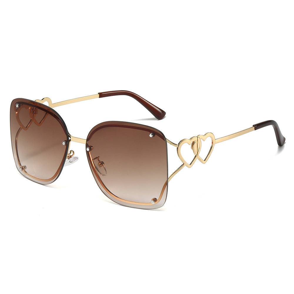 (6 PACK) Wholesale Sunglasses New Arrival Square Unique Oversized Women 2025 - BulkSunglassesWholesale.com - Gold Frame Gradient Tea Lens